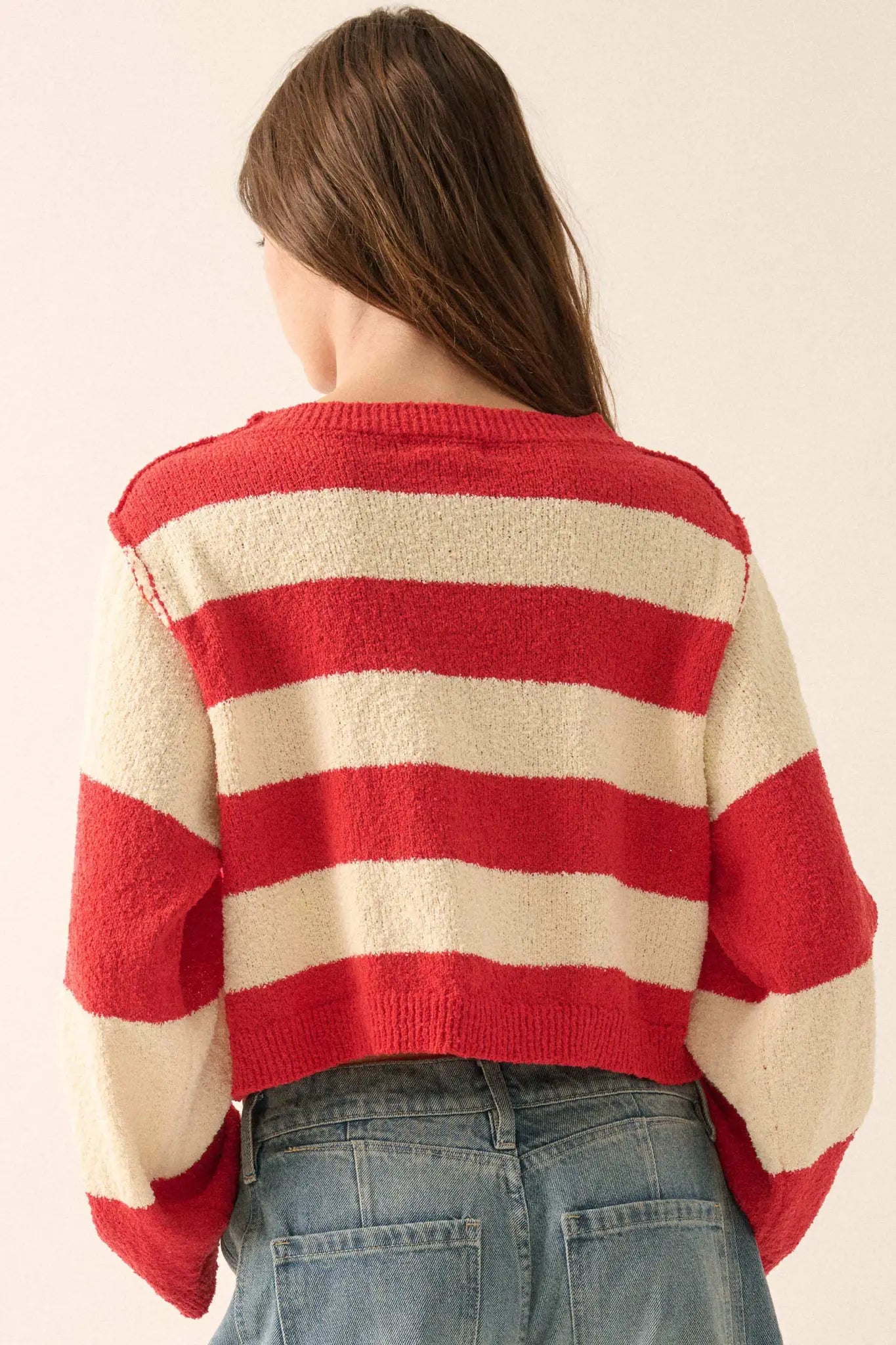 Straight Talk Striped Knit Cropped Sweater - ShopPromesa