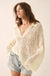 Diamond Dream Pointelle Crochet-Knit Polo Sweater - ShopPromesa