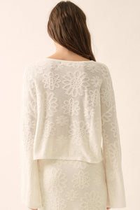 Flower Hour Floral Jacquard Knit Sweater - ShopPromesa