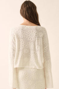 Flower Hour Floral Jacquard Knit Sweater - ShopPromesa