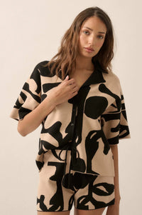 Graphic Garden Floral Jacquard Knit Shirt - ShopPromesa