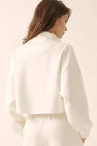 Premium Scuba Cropped Half-Zip Pullover Top - ShopPromesa