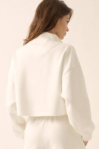 Premium Scuba Cropped Half-Zip Pullover Top - ShopPromesa