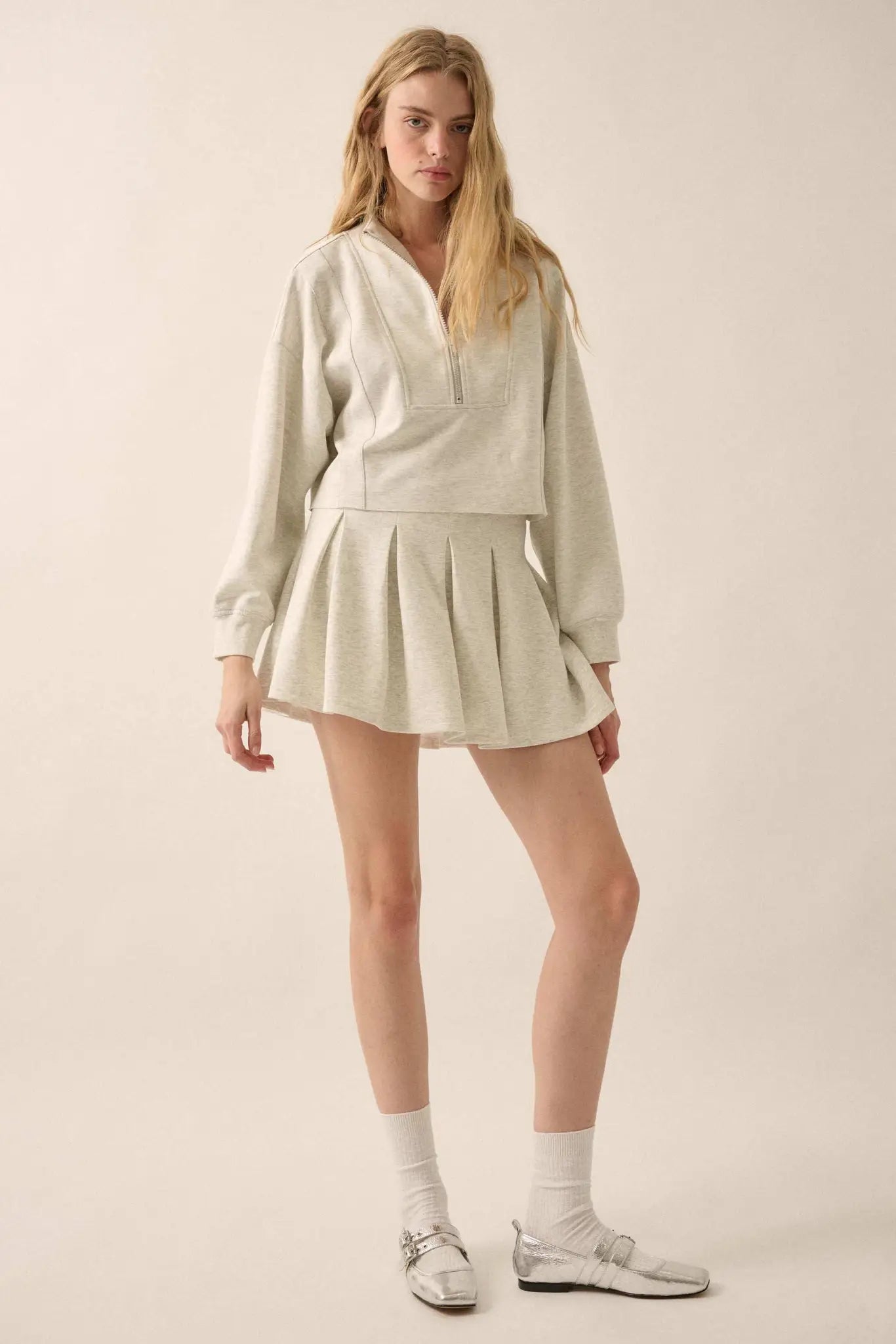 Premium Scuba Cropped Half-Zip Pullover Top - ShopPromesa