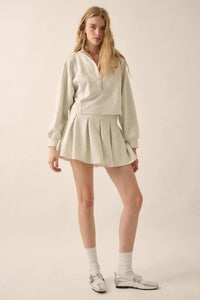 Premium Scuba Cropped Half-Zip Pullover Top - ShopPromesa