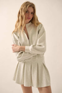 Premium Scuba Cropped Half-Zip Pullover Top - ShopPromesa