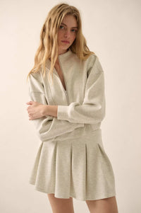 Premium Scuba Cropped Half-Zip Pullover Top - ShopPromesa