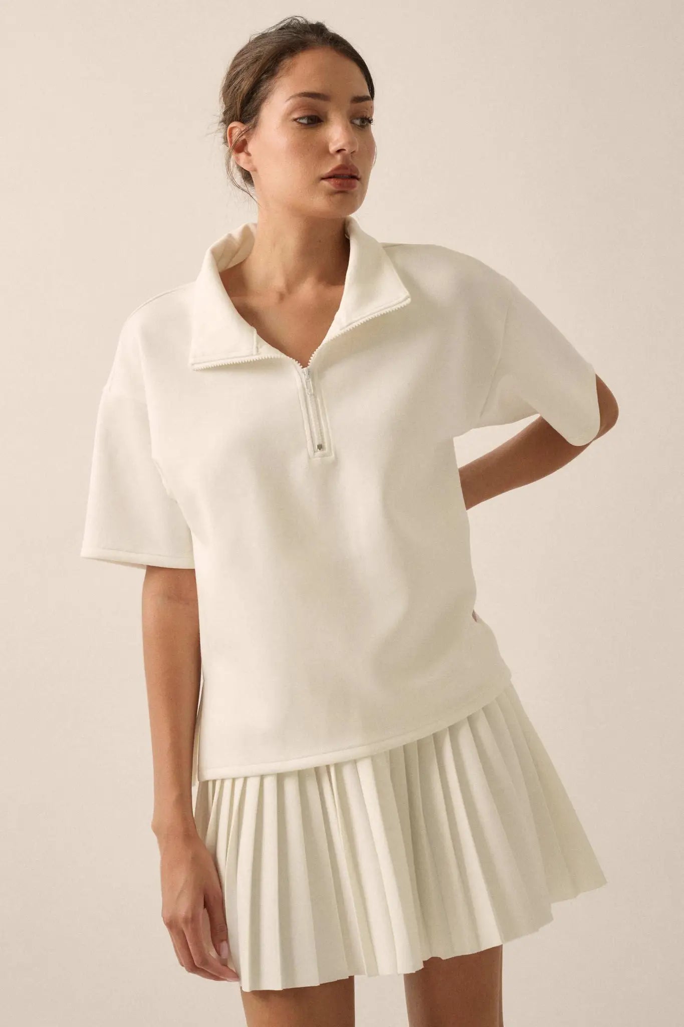 Premium Scuba Quarter-Zip Polo Top - ShopPromesa