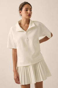 Premium Scuba Quarter-Zip Polo Top - ShopPromesa