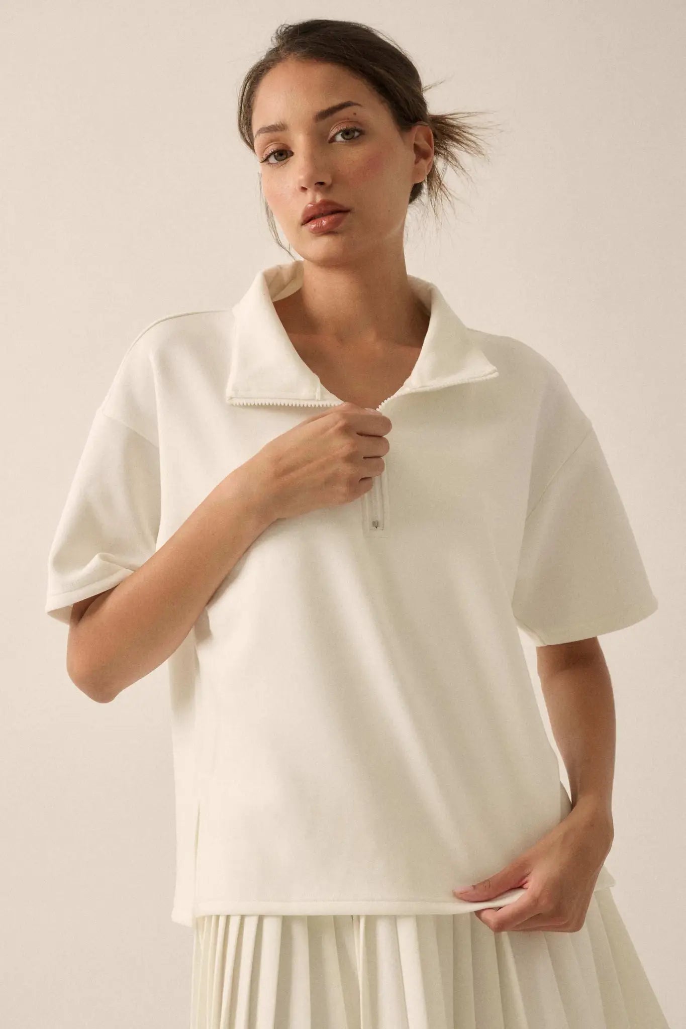 Premium Scuba Quarter-Zip Polo Top - ShopPromesa