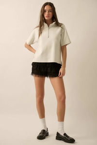 Premium Scuba Quarter-Zip Polo Top - ShopPromesa