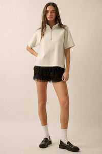 Premium Scuba Quarter-Zip Polo Top - ShopPromesa