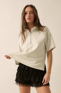 Premium Scuba Quarter-Zip Polo Top - ShopPromesa