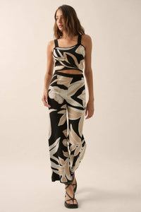 Wild Jungle Tropical Jacquard Knit Tank Top - ShopPromesa