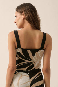 Wild Jungle Tropical Jacquard Knit Tank Top - ShopPromesa