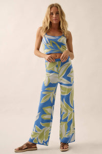 Wild Jungle Tropical Jacquard Knit Tank Top - ShopPromesa