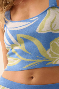 Wild Jungle Tropical Jacquard Knit Tank Top - ShopPromesa