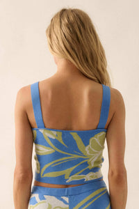 Wild Jungle Tropical Jacquard Knit Tank Top - ShopPromesa