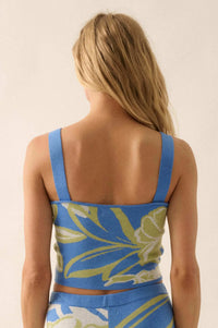 Wild Jungle Tropical Jacquard Knit Tank Top - ShopPromesa