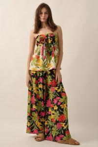 Aloha Again Tropical Floral Split-Front Tunic Top - ShopPromesa