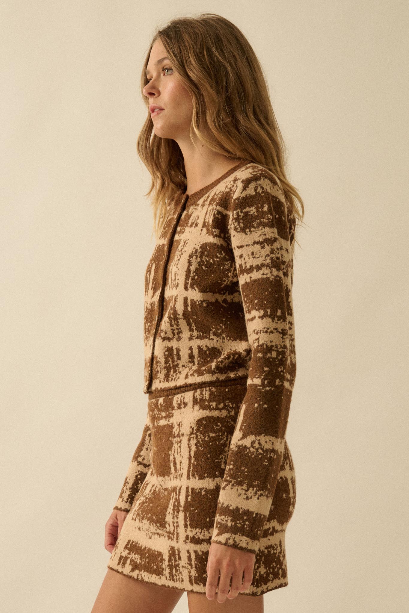 Fair and Square Plaid Jacquard-Knit Cardigan - ShopPromesa