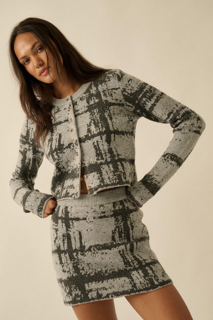 Fair and Square Plaid Jacquard-Knit Cardigan - ShopPromesa