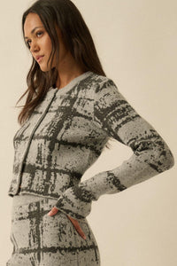 Fair and Square Plaid Jacquard-Knit Cardigan - ShopPromesa