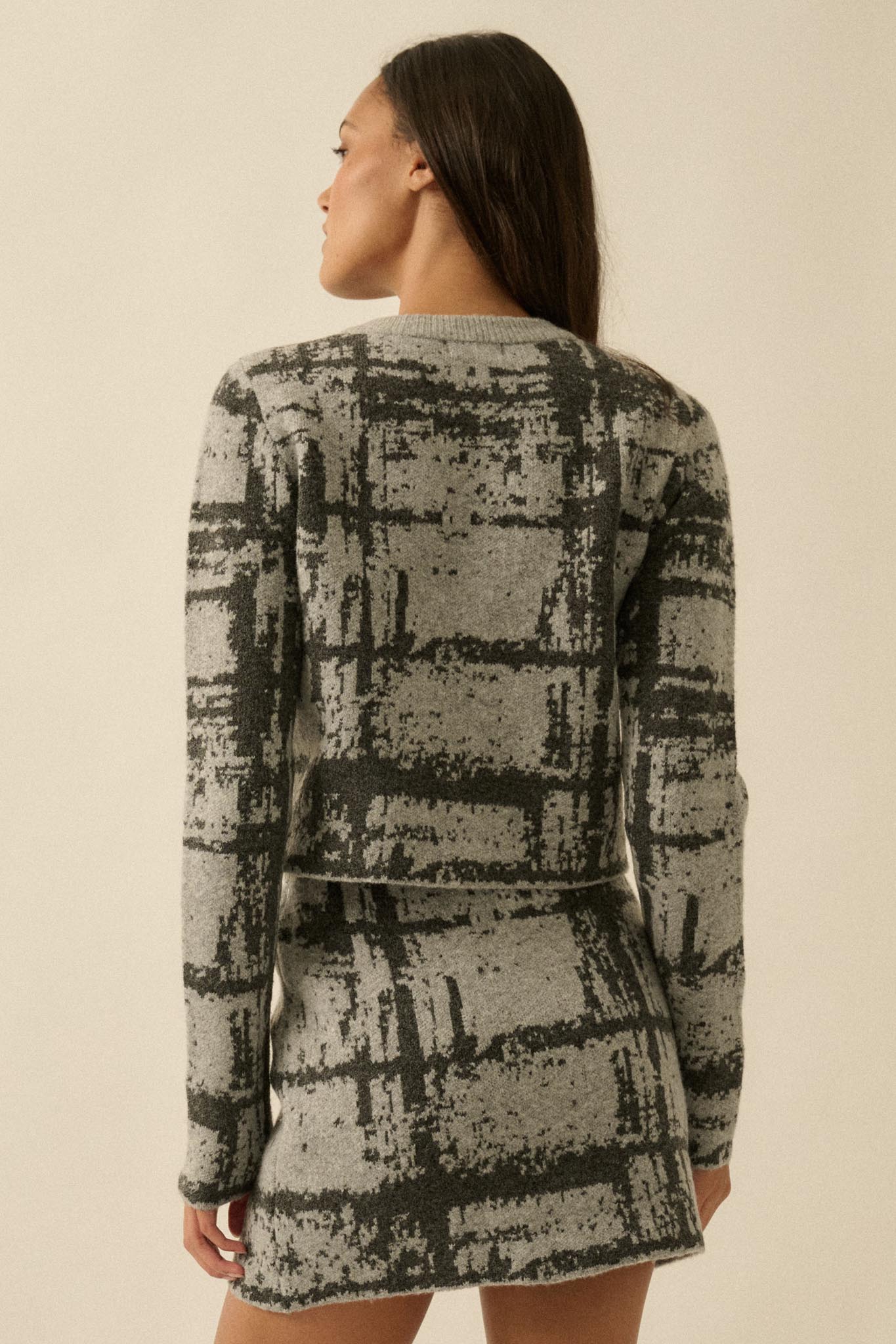 Fair and Square Plaid Jacquard-Knit Cardigan - ShopPromesa