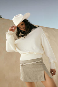 A Cute Angle Asymmetrical Exposed-Seam Sweater - ShopPromesa