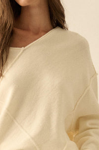 A Cute Angle Asymmetrical Exposed-Seam Sweater - ShopPromesa