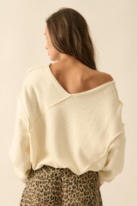 A Cute Angle Asymmetrical Exposed-Seam Sweater - ShopPromesa