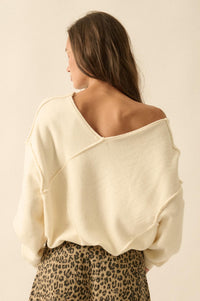A Cute Angle Asymmetrical Exposed-Seam Sweater - ShopPromesa