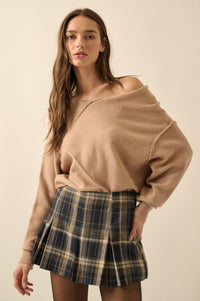 A Cute Angle Asymmetrical Exposed-Seam Sweater - ShopPromesa