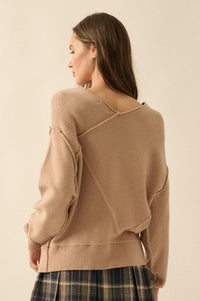 A Cute Angle Asymmetrical Exposed-Seam Sweater - ShopPromesa