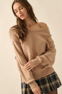 A Cute Angle Asymmetrical Exposed-Seam Sweater - ShopPromesa
