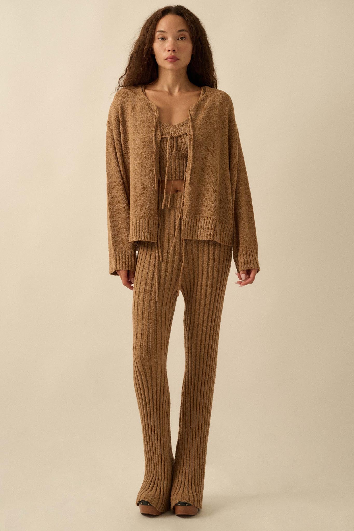 Promise the Label Textured Knit Cardigan and Tank - ShopPromesa