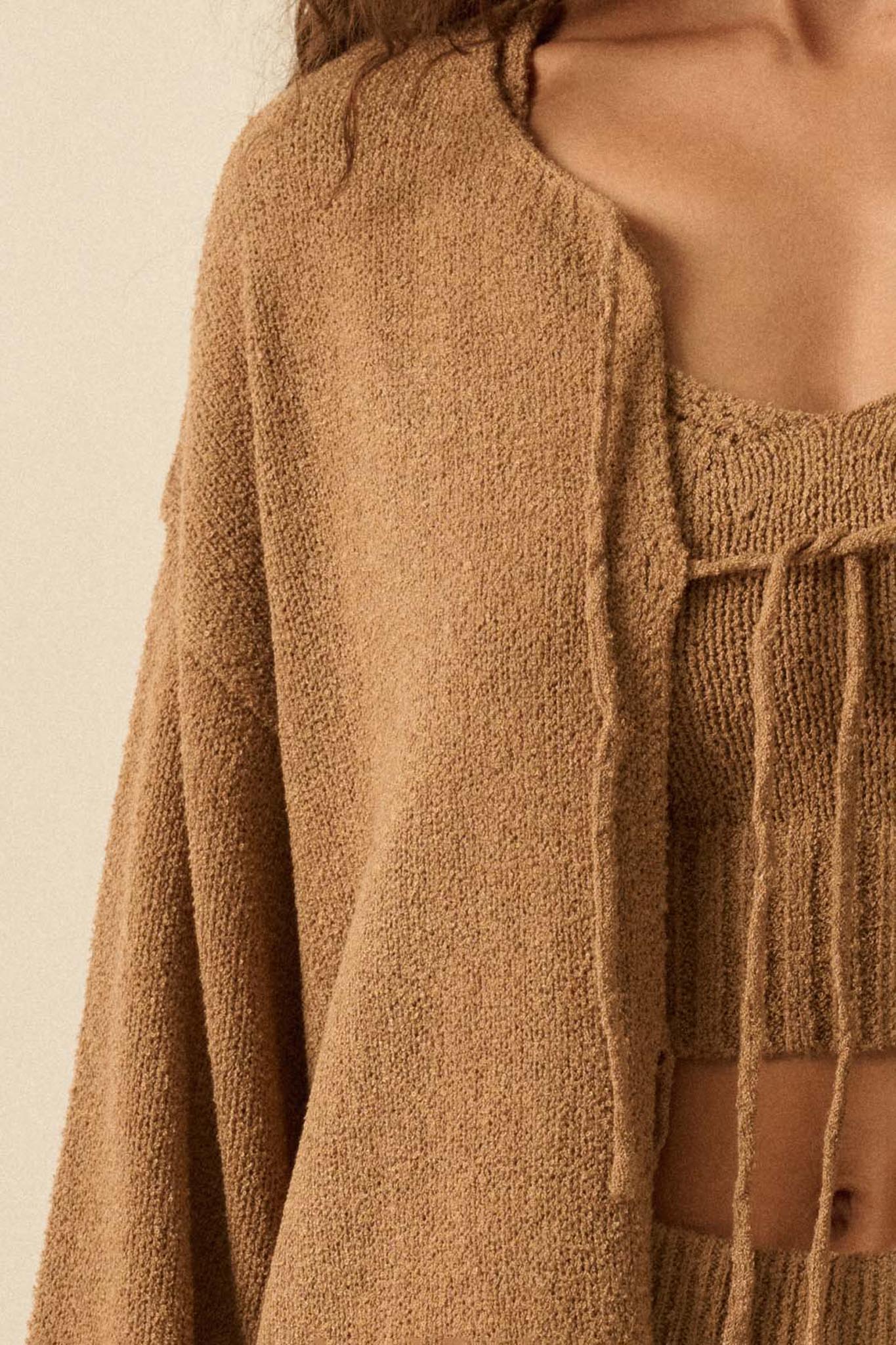 Promise the Label Textured Knit Cardigan and Tank - ShopPromesa