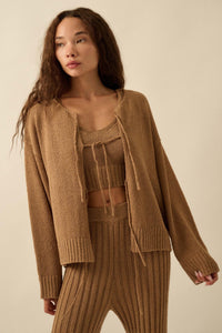 Promise the Label Textured Knit Cardigan and Tank - ShopPromesa