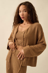 Promise the Label Textured Knit Cardigan and Tank - ShopPromesa