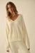 Promise the Label Rib-Knit Wide V-Neck Sweater - ShopPromesa