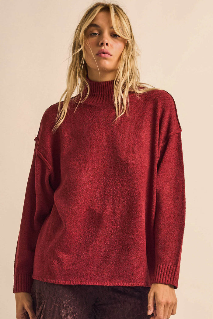 Promise the Label Textured Mock-Neck Sweater - ShopPromesa