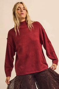 Promise the Label Textured Mock-Neck Sweater - ShopPromesa