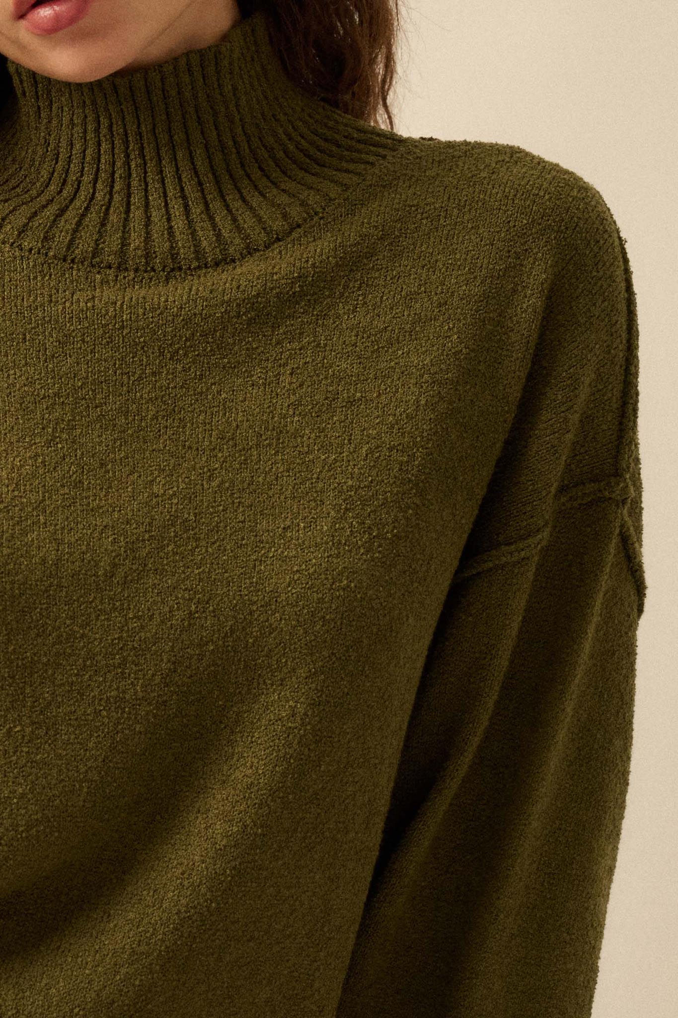 Promise the Label Textured Mock-Neck Sweater - ShopPromesa