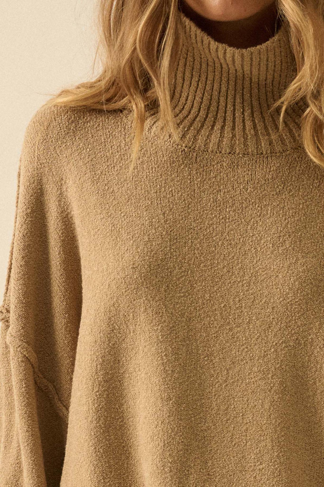 Promise the Label Textured Mock-Neck Sweater - ShopPromesa