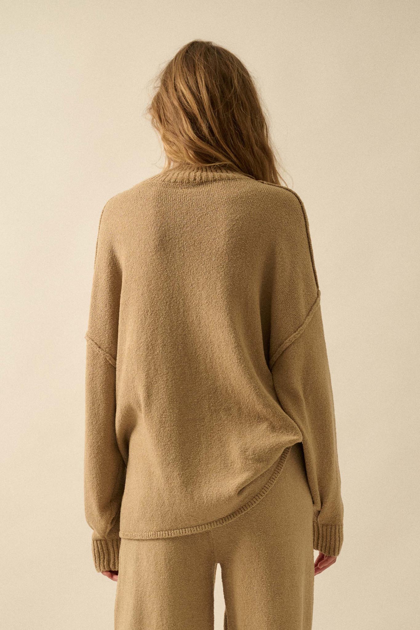 Promise the Label Textured Mock-Neck Sweater - ShopPromesa