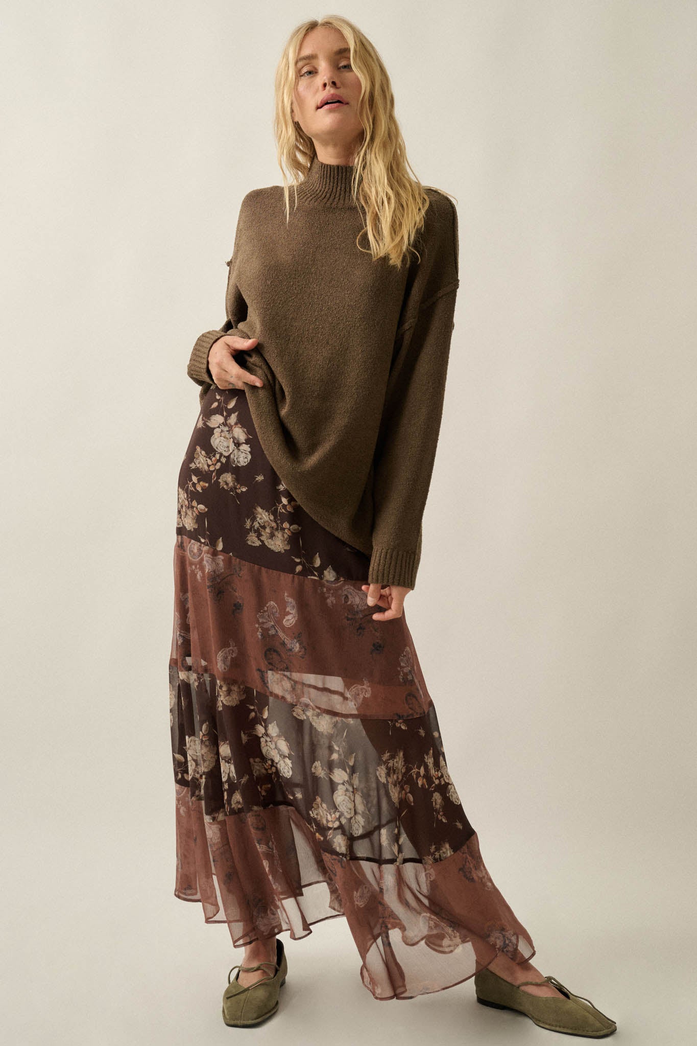 Promise the Label Textured Mock-Neck Sweater - ShopPromesa