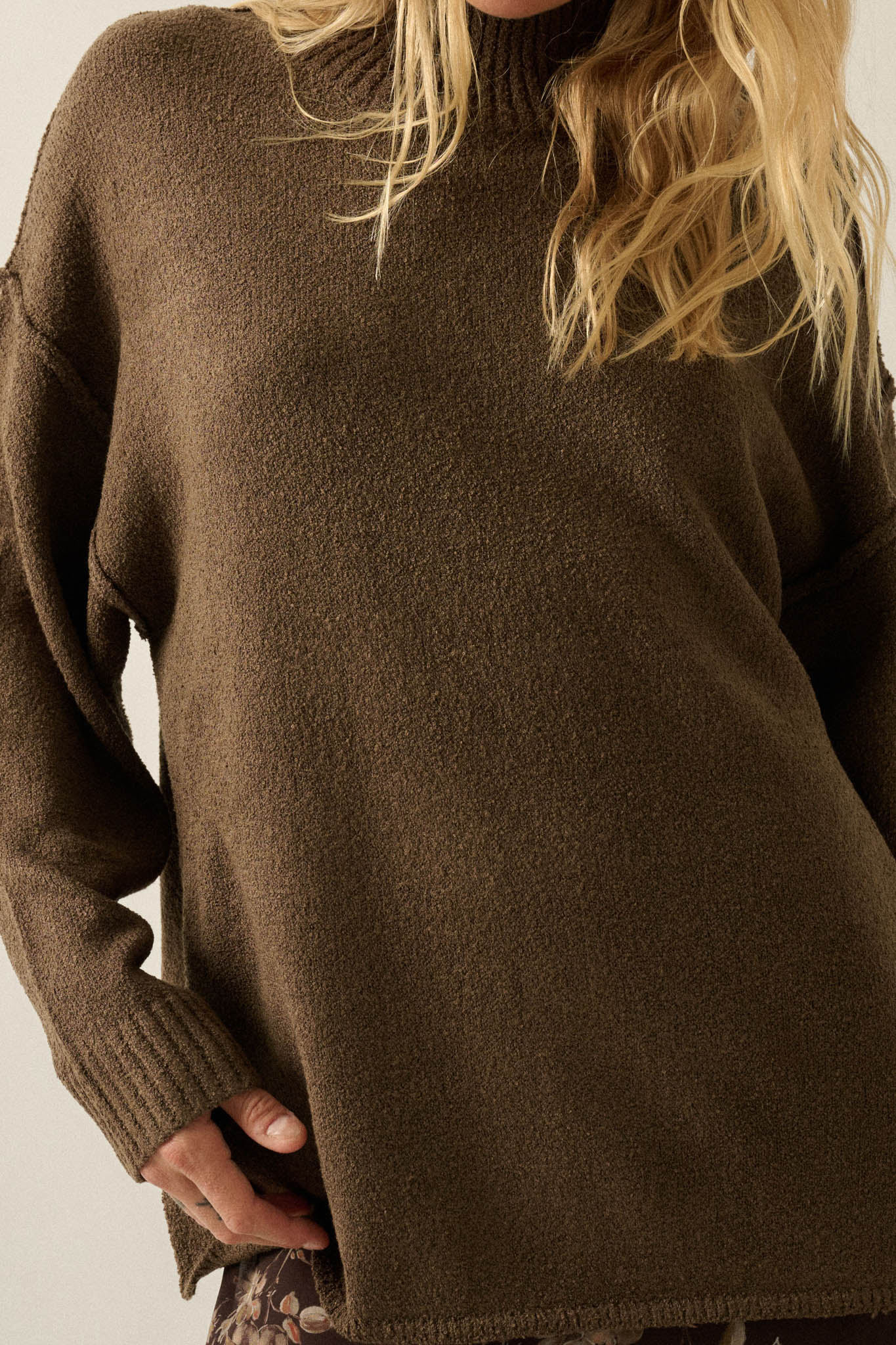 Promise the Label Textured Mock-Neck Sweater - ShopPromesa