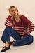 Promise the Label Striped Rib-Knit V-Neck Sweater - ShopPromesa