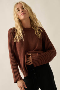 Promise the Label Textured Ribbed-Sleeve Sweater - ShopPromesa
