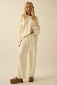 Promise the Label Textured Ribbed-Sleeve Sweater - ShopPromesa